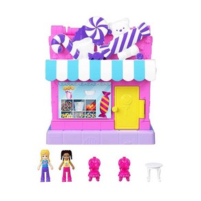 Polly Pocket 트롤 컴팩트 놀이 세트 마이크로 인형 2개 및 액세서리 13개 부드러운 머리카락이 있는 양귀비 외관 양귀비 및 가지가 포함된 수집용 장난감, 트롤 컴팩트 플레이세트