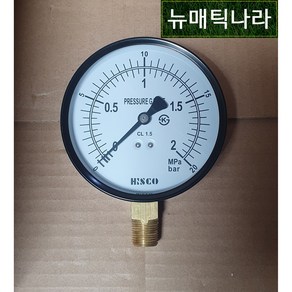 [ HISCO ] GPA100X20 ( A형 공압 압력 게이지 100파이 2MPa 20KG 20ba PT 3/8 / 131P HSI 히스코 압력계 HSI 협성계기 ), 1개