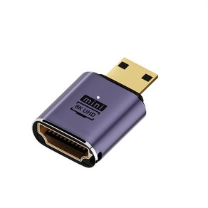 믹스MICS 알루미늄 HDMI v2.1 to Micro-HDMI Mini-HDMI 8K@60Hz UHD2.1 변환 젠더 HDMI 2.1출력 LED 어댑터 연결 커넥터 1P