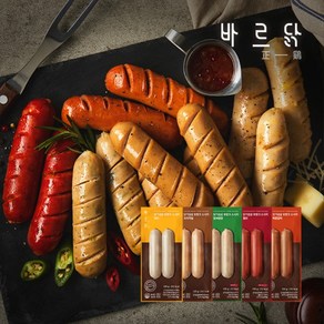 [바르닭] 닭가슴살 후랑크 소시지 120g 5종 골라담기, 선택:후랑크소시지 치즈 1팩