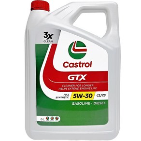 castol 캐스트롤 GTX 5W30 C3 SN 엔진오일 가솔린 디젤 LPG 겸용, 1개, 6L