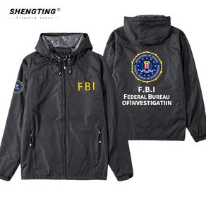 FBI 요원 점퍼 자켓 밀리터리 택티컬 후드 남녀공용 바람막이 빅사이즈