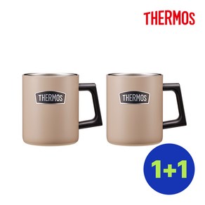 [1+1] THERMOS 써모스 ROD-006K 트래블킹 캠핑컵 스테인레스 머그컵 텀블러 350ml, 샌드블랙(SB)+샌드블랙(SB)