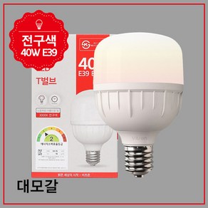 비츠온 LED램프 LED벌브 T벌브 E39 40W 주광색 전구색, 1개