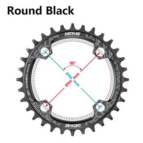 DECKAS 94 96 BCD 자전거 체인휠 32T 34T 36T 38T MTB 체인링 마운틴 크라운 원형 타원형 M4000 M4050 GX NX X1 크랭크, 2) Round Black - 42T, 1개