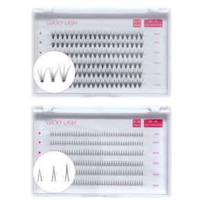 엘스몰 6줄대용량 속눈썹 부분 인조 가닥속눈썹 아이래쉬 아이돌속눈썹 2종세트, E형9/10/11mm + 언더B(총360모), 1세트