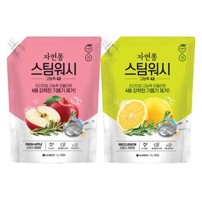 자연퐁 스팀워시 레몬향 1L + 애플향 리필 1L, 1개