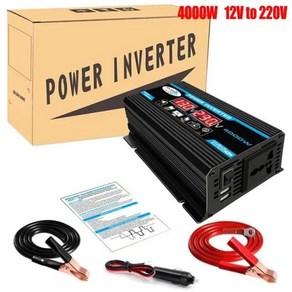 4000/6000W 인버터 12V 220V 110V 변형 사인파 자동차 전력 변압기 변환 LCD 디스플레이 차량 2USB, 1개