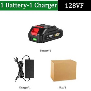 20V 충전식 리튬 배터리 EU plug 388vf 15000mAh928VF 22500mAh 배터리 용량 표시기 전기 톱 전기 드릴 용, 3) 1x128VF1 Chage  18V, 1개