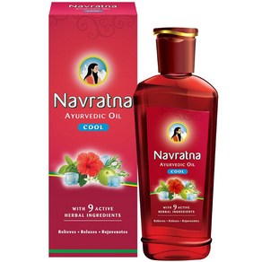 Navratna Ayurvedic Cool Oil9가지 아유르베다 허브의 독특한 조합 몸살 피로 불면 및 긴장 완화두피 건강 개선휴식 및 활력 회복 쿨링 효과300ml