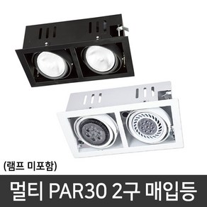 PAR30 멀티등기구 1구 2구 3구 매입등 다운라이트, PAR30 멀티등기구 2구-블랙, 1개