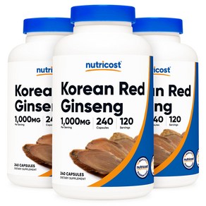 뉴트리코스트 레드진생 홍삼 1000mg 240캡슐, 240정, 3개