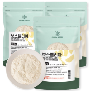 Cham Goods 보스웰리아추출분말 아연 마그네슘 인도산 500g, 3개