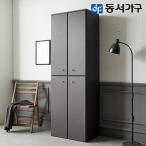 동서가구 글랜 1800 주방 틈새 2단 2도어 양문 수납장 DF638276, 크림