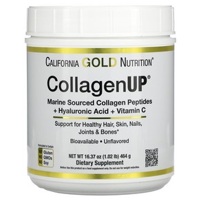 Califonia Gold Nutition CollagenUP 바다에서 얻은 하이드롤라이즈드콜라겐 ＋ 히알루론산 ＋ 비타민C 무맛 464g(16.37oz), 1개