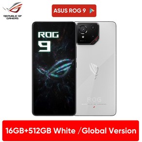 2024 월드 프리미어 Asus ROG 폰 9 5G 스마트폰 퀄컴 스냅드래곤 8 엘리트 6.78 인치 185HZ e스포츠 화면, 01 CHINA, 01 16GB 512white HK