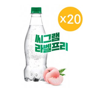 씨그램 피치 450ml x 20개(라벨/무라벨 랜덤발송), 20개