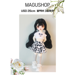 구체관절인형/USD 26cm 옷 ( 블랙체크 M 3종세트 ) / 인형포함안됨 / 마구샵/bjd, 1개