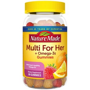 네이처메이드 여성 종합 멀티비타민 구미 젤리 포 허 오메가3 80구미 / Natue Made Multi Fo He Omega-3, 1개, 80정