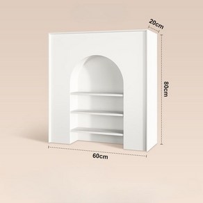 아치형 벽난로 콘솔, 1 화이트 60x20x80