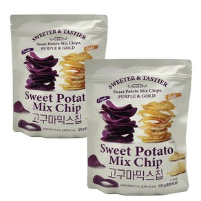 [트레이더스] 고구마믹스칩 480g(120gX4입) 자색+골드 고구마믹스칩, 120g, 2개