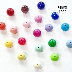 (대용량100p) 컬러랜덤 구슬 비즈 컬러구슬 왕구슬 비즈 (18mm 20mm), 20mm (100p), 1개