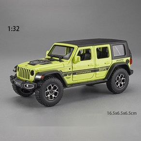 1:32 JEEP 지프 랭글러 7 도어 오프로드 모형자동차 키덜트 장난감자동차 다이캐스트, 1개, 그린