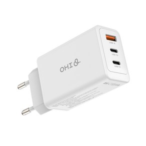 오하이 65W 3포트 USB PD PPS GaN2 고속 C타입 멀티충전기 OHI-826-CCA, 1개, 화이트