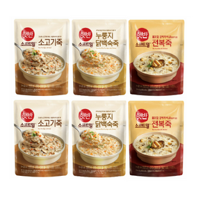 비비고 파우치 죽 450g (누룽지닭백숙죽2+전복죽2+소고기죽2)