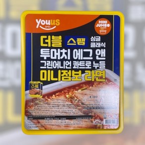 더블스팸 미니점보 라면 4인분 캠핑 컵라면 싱글클래식 투머치 에그 앤 그린어니언 콰트로 누들, 1개