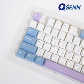 QSENN 블랙 PBT 체리프로파일 한글 키캡 108키, PBT 한글키캡 108키, 블루퍼플