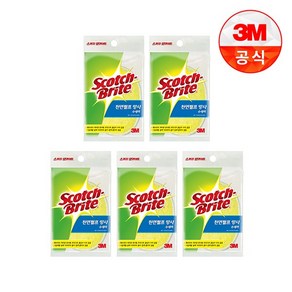 3M 스카치브라이트 천연 펄프 망사 타원 수세미 + 은사수세미, 5개, 1개