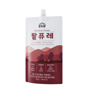 [팥&팥] 국산팥 무가당 팥퓨레 팥앙금, 1개, 250g