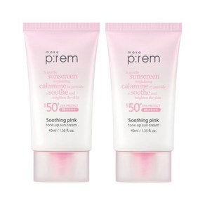 메이크프렘 수딩 핑크 톤업 선크림 40ml+40ml, 2개, 40ml