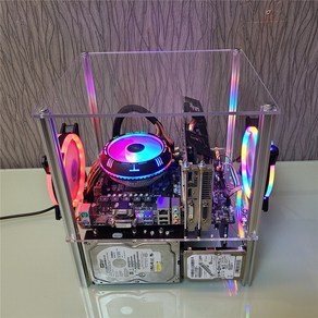 오픈케이스 ITX 데스크탑 MATX ATX 컴퓨터케이스 DIY 투명 아크릴 글래스 마더보드, 작은 덮개