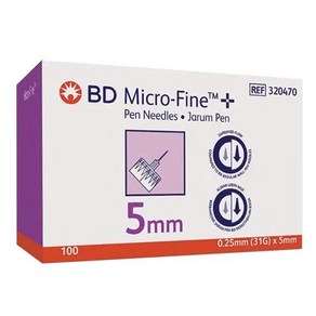 BD 백톤디킨슨 펜니들 5mm 31G 인슐린 주사침 주사기 당뇨침 100개입 울트라파인 마이크로파인, 6mm / 32G, 1개