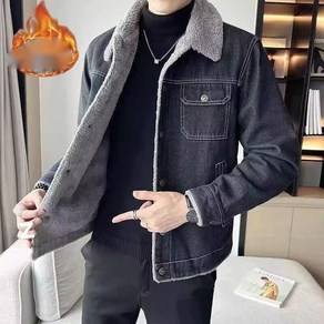 겨울 빈티지 청자켓 남자기 데님 블루종 기모청자켓남성 점퍼 리벳 그라데이션