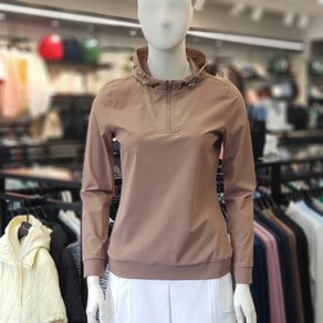 [25S/S] 링스 여성 골프 우븐 배색 후드 반집업 티셔츠 2E1TR252 BR