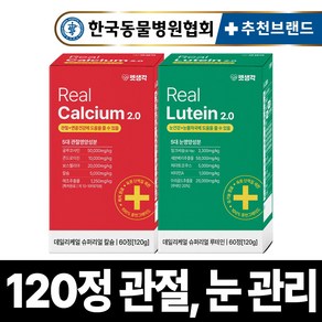 펫생각 강아지 관절 눈 눈물자국 영양제 슬개골 디스크 연골 루테인 백내장 녹내장 눈노화 시력저하 보조제 2종세트, 1개