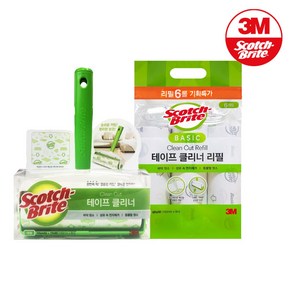 3M 스카치브라이트 테이프클리너 대형 핸들+ 리필 6개입, 1세트