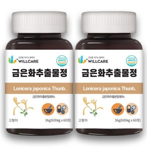 윌케어 금은화 인동꽃봉오리 추출물정 600mg x 60정, 2개