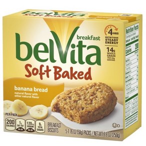 벨비타 소프트 베이크 바나나 비스킷 5개입x50g belVita Soft Baked Banana Biscuits, 50g, 5개