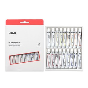 미야 히미 HIMI 과슈물감 수채화물감, 12ml, 18색