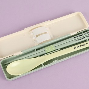 [토토로] 토토로 행진 소음방지 수저 콤비 세트 18cm, 1개, 상세페이지 참조
