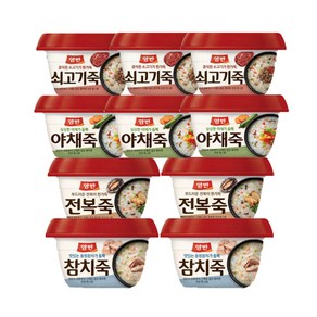 동원 양반 쇠고기죽 3개 + 야채죽 3개 + 전복죽 2개 + 참치죽 2개 물티슈증정, 10개, 287.5g