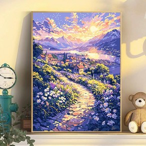 Luntim DIY 명화그리기 유화 그림 그리기 선물 아크릴화 30x40 1개, 힐링 풍경화