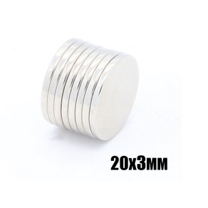 초강력 원형자석 20mm x 3T 네오디움, ND 20x3(1개)