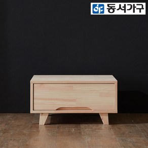 동서가구 편백나무 숲 히노끼 600 1단 원목 서랍장 협탁 DF640832, 내추럴