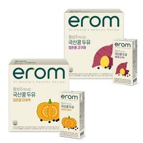 이롬 황성주 박사의 국산콩 두유 고칼슘 단호박 1박스 + 고구마 1박스, 32개, 190ml