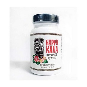 HAPPY KAVA B Kava 뿌리 추출물 Only 캡슐 Calming KavaKava 분말 in 10% Kavalactone Relaxation, 60, 1개, 60정